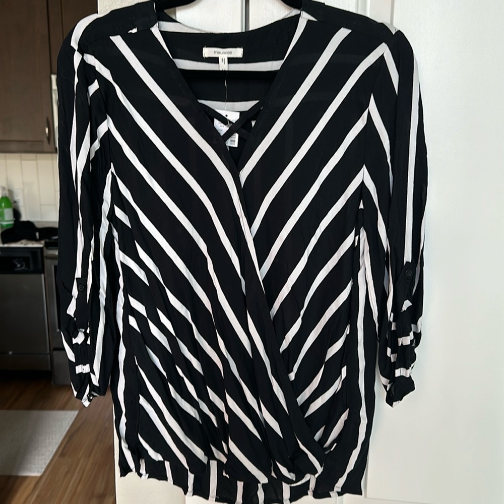 Black/White striped blouse